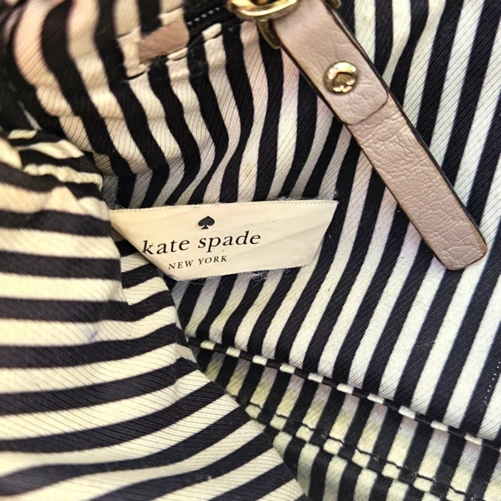 Kate Spade Minka Lt.Gray Pebbled Leather Crossbody Sling Bag Flap Zipper Closure